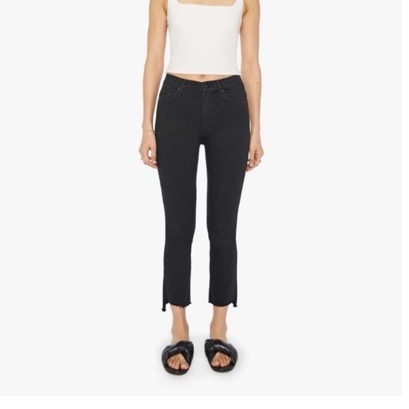 MOTHER The Insider Crop Step Fray - Not Guilty Size 28 Black Denim - Picture 1 of 10